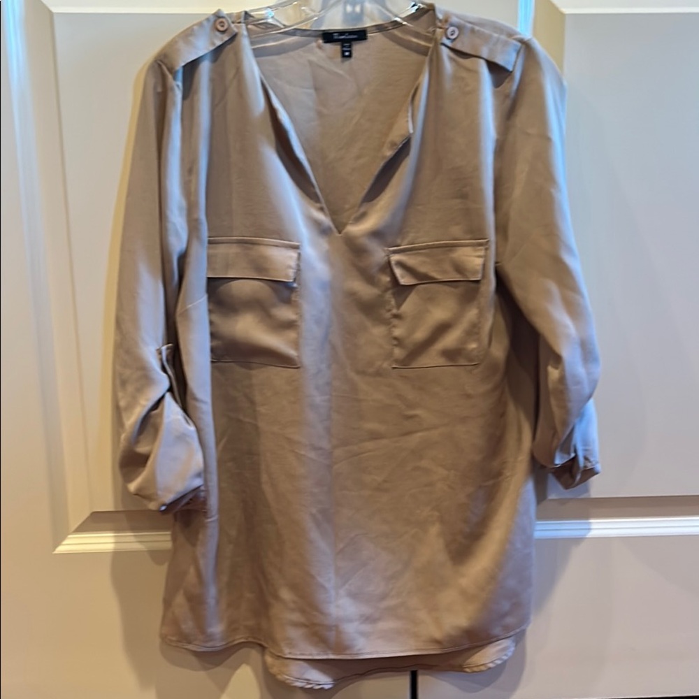 3/$30 SALE!! Monteau Ladies Taupe Blouse